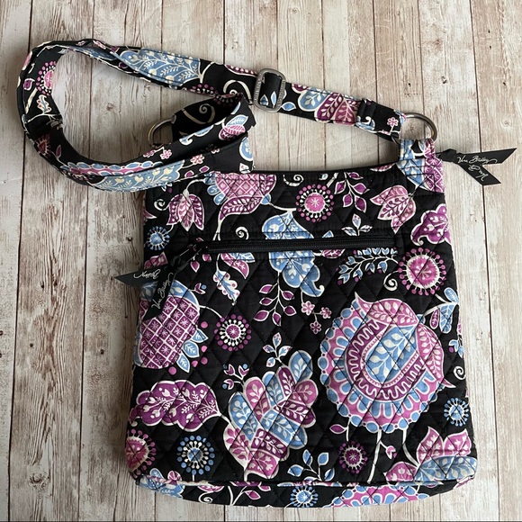 PREOWNED VERA BRADLEY CROSS BODY BLUE PINK BAG TOTE - Picture 1 of 7